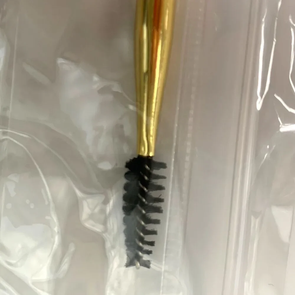 Double-Ended Angled Brow & Eyeliner Brush with Spoolie Professional Makeup Tool